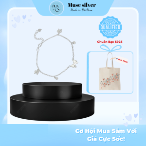 Lắc tay bạc Muse Silver nơ xà cừ