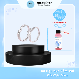 Nhẫn Đôi Bạc Free size MuseSliver Vương Miện Dây Lồng