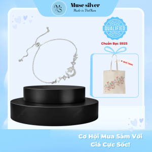Lắc tay bạc Muse Silver trăng sao dây rút