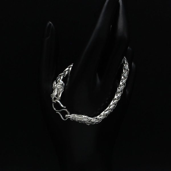Vòng Tay Nam Bạc S925 Đầu Rồng Cá Tính-Musesilver - Ảnh 2