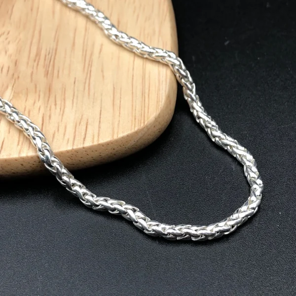 Dây Chuyền Vòng Cổ Nam Bạc Ta Bông Lúa Dài 55cm Chính Hãng - Ảnh 3