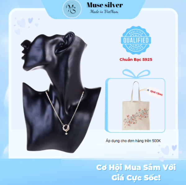 Dây chuyền bạc nữ  nạm đá ,chốt khóa cao cấp trẻ trung phù hợp đeo đi học, đi chơi,đi làm TYCHE JEWELRY