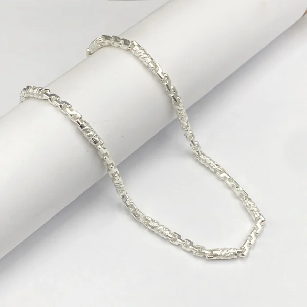 Dây Chuyền Nam Bạc Ta Họa Tiết Đốt Rồng - Ảnh 4