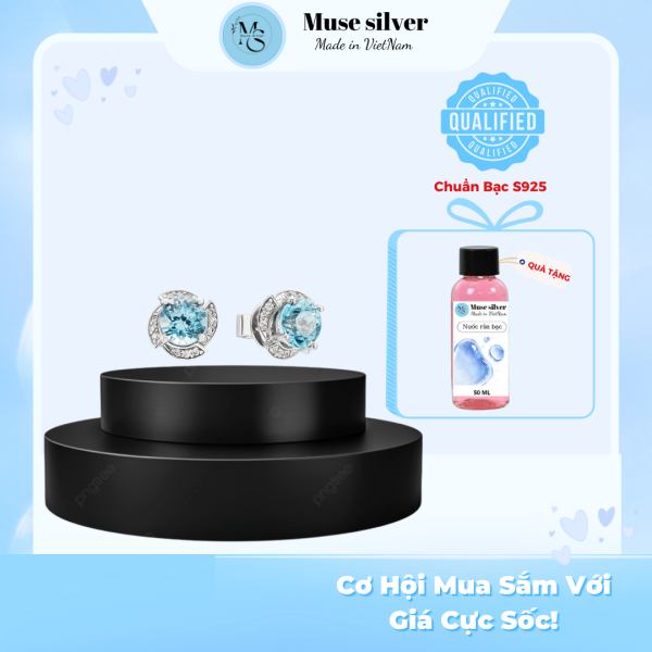 Bông tai đính đá nữ – Muse Silver - Ảnh 4