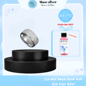 Nhẫn bạc nam full đính đá bản to cá tính